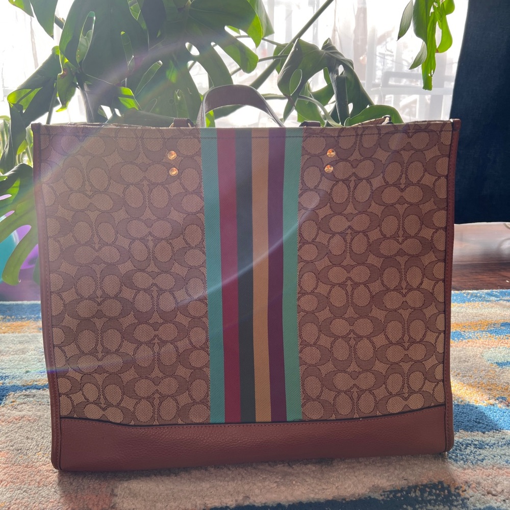 Coach Brown and Multicolor Tote Bag - Picture 2 of 12